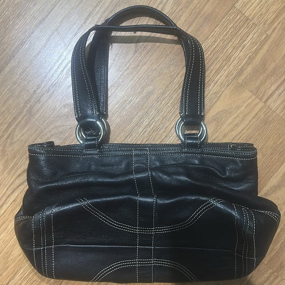 Coach black leather satchel - Picture 3 of 6